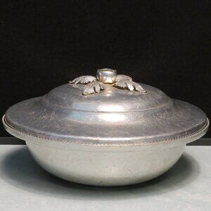 Hammered Aluminum Vintage Covered Wild Rose Knob Continental Silver Co.